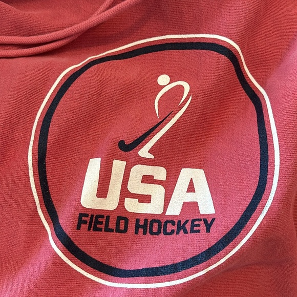 Medium Champion USA Field Hockey Hooded Sweatshirt, Pink, Vintage Look - Picture 7 of 7